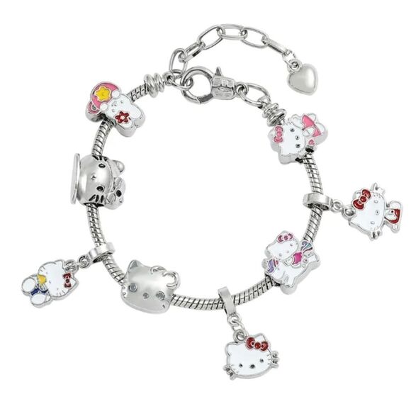 Hello Kitty Silver Plated Charm Bracelet - Picture 1 of 3